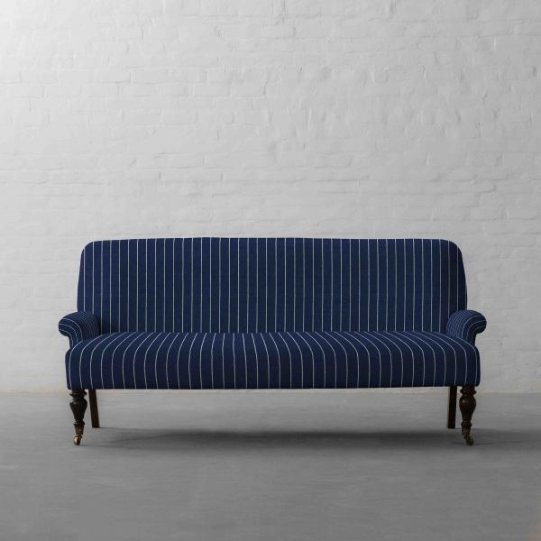 100% COTTON INDIGO & WHITE STRIPE (HANDWOVEN)