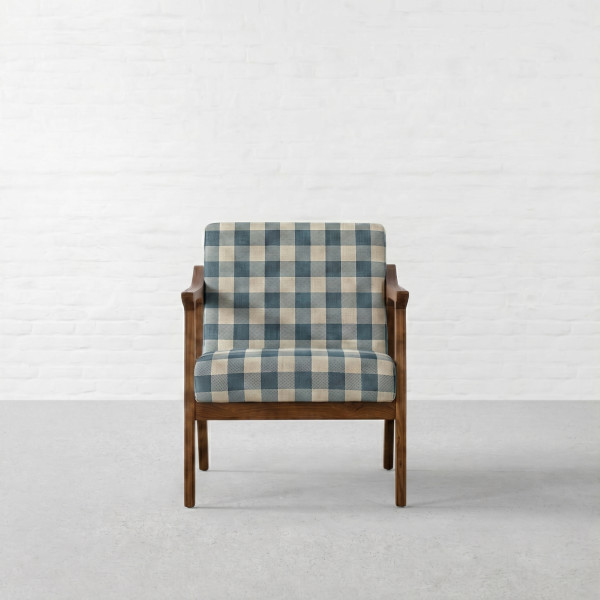 Cabin Checks Fabric Collection-Ireland Blue