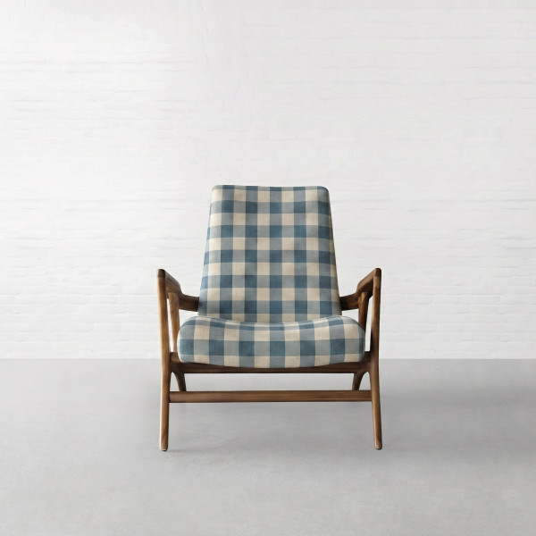 Cabin Checks Fabric Collection-Ireland Blue