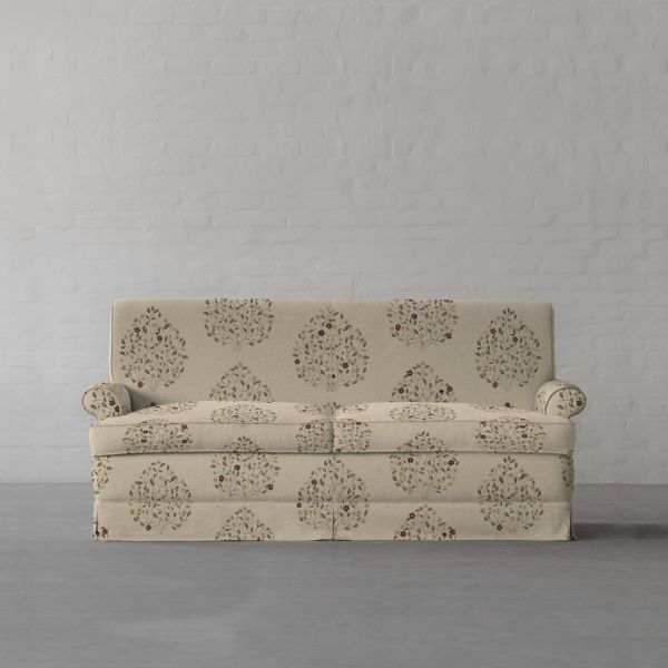 100% Linen Jasmine Bagh Fields Fabric Swatch 15cm x 15cm
