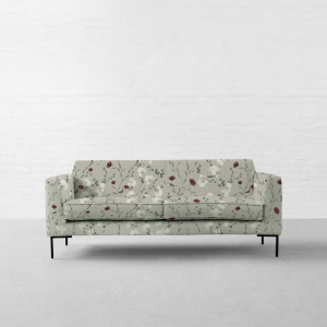 Chrysanthemums and Sparrows Breeze Cotton Linen Blend