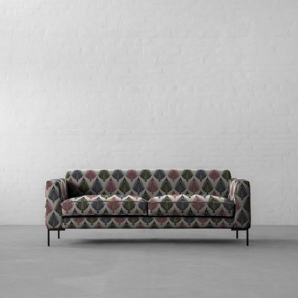 THE VAST IKAT FIELDS MIDDAY BLOOM FABRIC COTTON LINEN BLEND