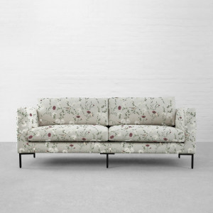 Chrysanthemums and Sparrows Breeze Cotton Linen Blend
