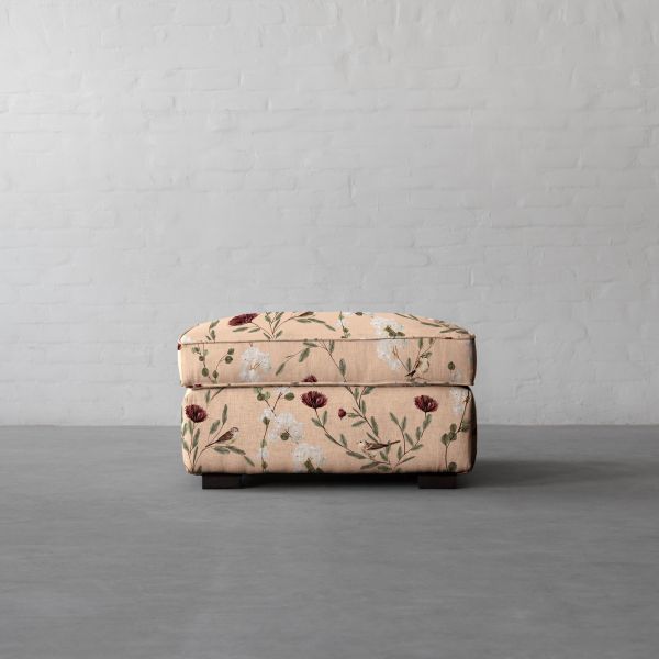 Chrysanthemums & Sparrows Shore Cotton Linen Blend