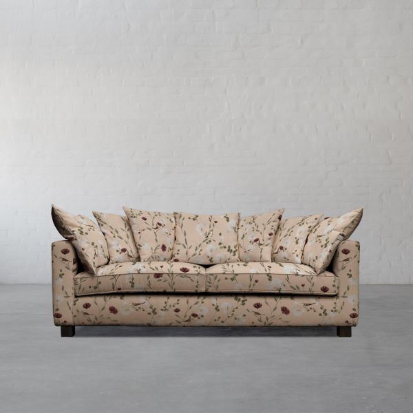 Chrysanthemums & Sparrows Shore Cotton Linen Blend