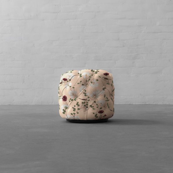 Chrysanthemums & Sparrows Shore Cotton Linen Blend