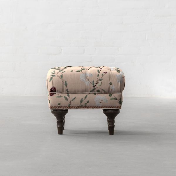 Chrysanthemums & Sparrows Shore Cotton Linen Blend
