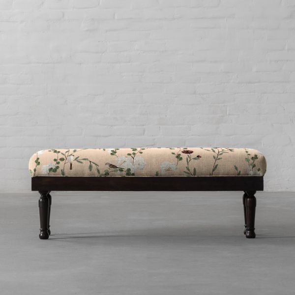 Chrysanthemums & Sparrows Shore Cotton Linen Blend