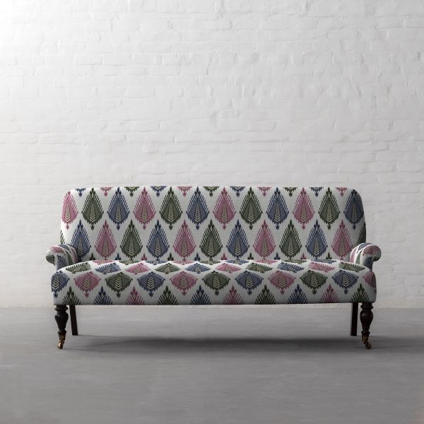 THE VAST IKAT FIELDS MIDDAY BLOOM FABRIC COTTON LINEN BLEND