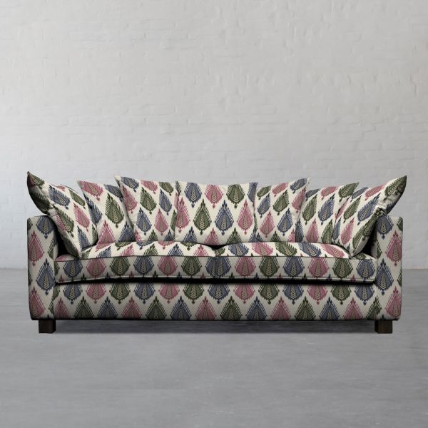 THE VAST IKAT FIELDS MIDDAY BLOOM FABRIC COTTON LINEN BLEND