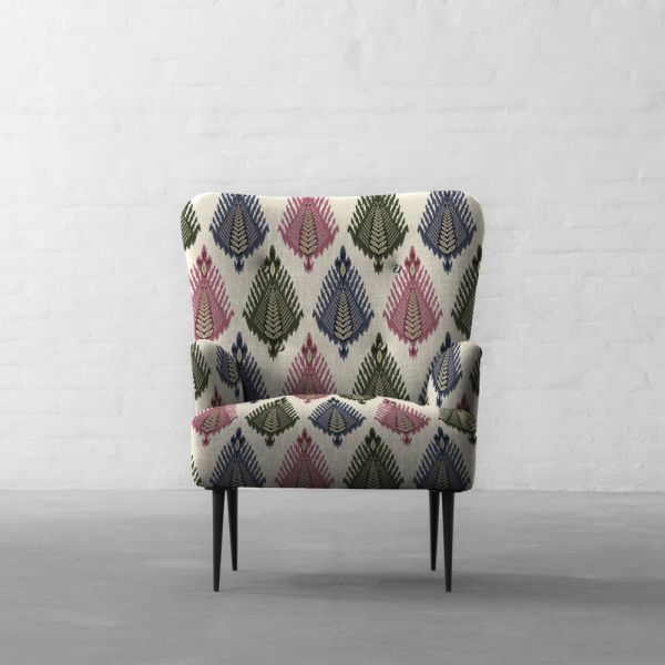 THE VAST IKAT FIELDS MIDDAY BLOOM COTTON LINEN BLEND