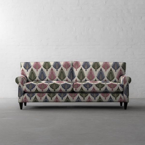 THE VAST IKAT FIELDS MIDDAY BLOOM FABRIC COTTON LINEN BLEND