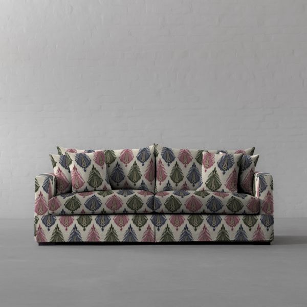 THE VAST IKAT FIELDS MIDDAY BLOOM FABRIC COTTON LINEN BLEND