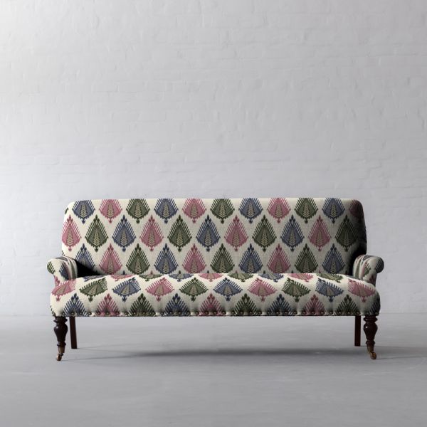 THE VAST IKAT FIELDS MIDDAY BLOOM FABRIC COTTON LINEN BLEND