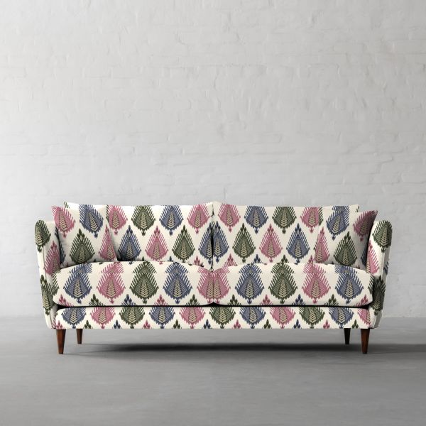 THE VAST IKAT FIELDS MIDDAY BLOOM FABRIC COTTON LINEN BLEND