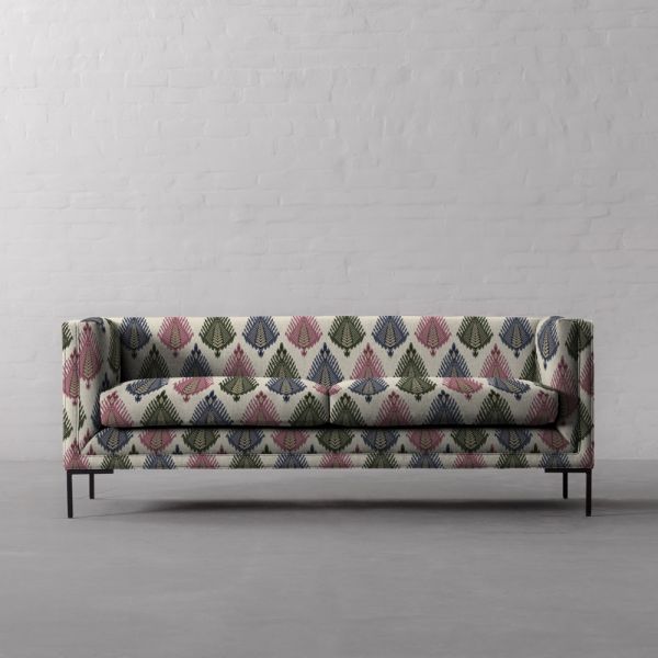 THE VAST IKAT FIELDS MIDDAY BLOOM FABRIC COTTON LINEN BLEND