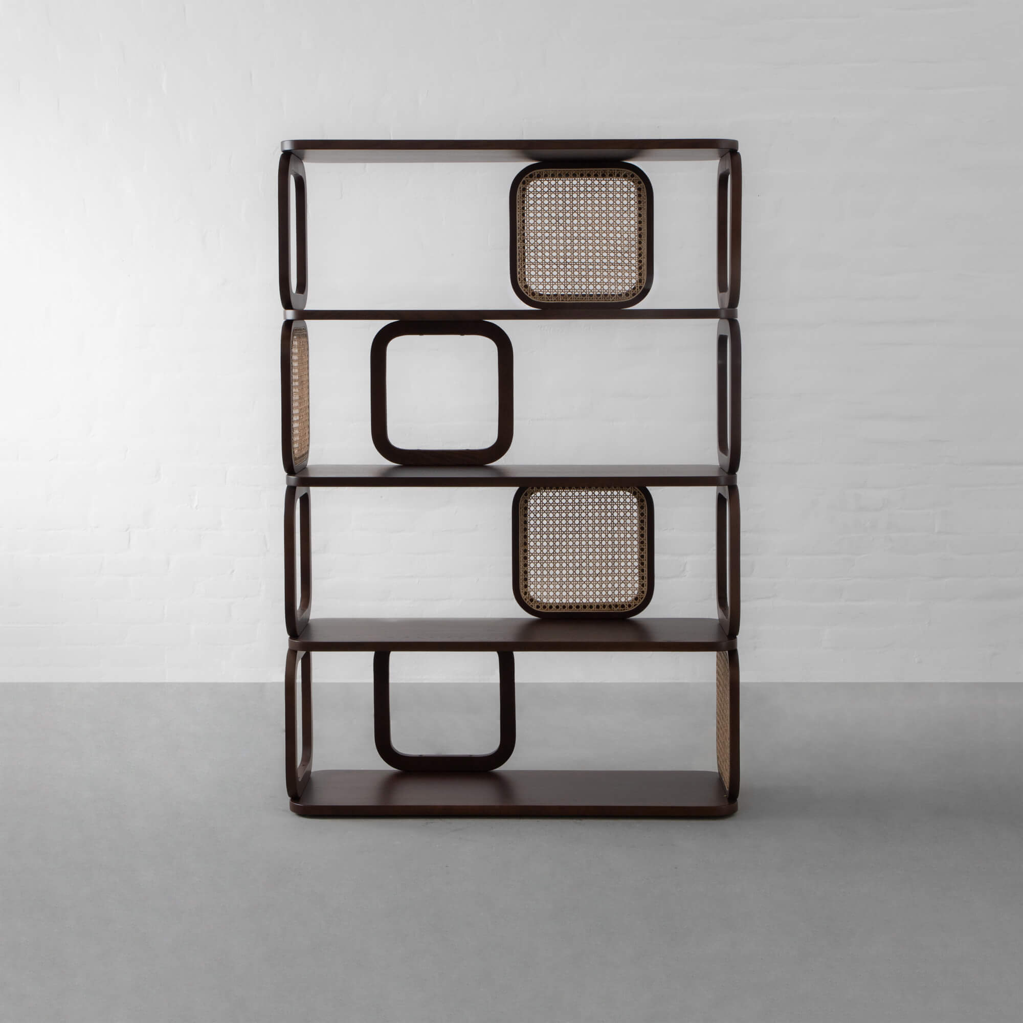 Rattan shop wall bookshelf