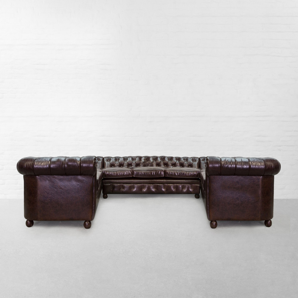 U Shaped Chesterfield Sectional Large 3+1+3+1+3