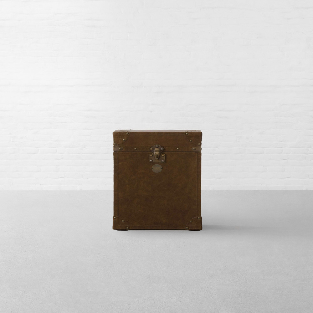 Udaipur Leather Trunk Side Table