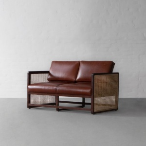 Southampton Rattan Leather Sofa