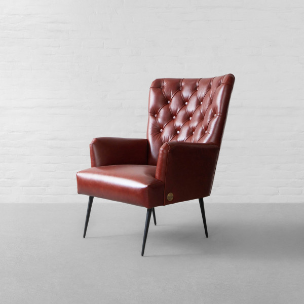 MELBOURNE TUFTED LEATHER ARMCHAIR