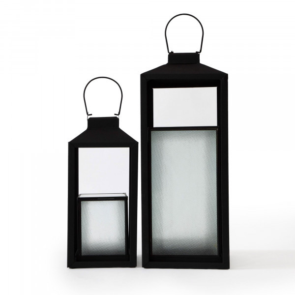 LIGHTHOUSE LANTERN WITH REMOVABLE GLASS CANDLE HOLDER