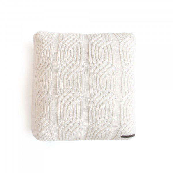 Entwined Knit Cushion Cover-Snow White