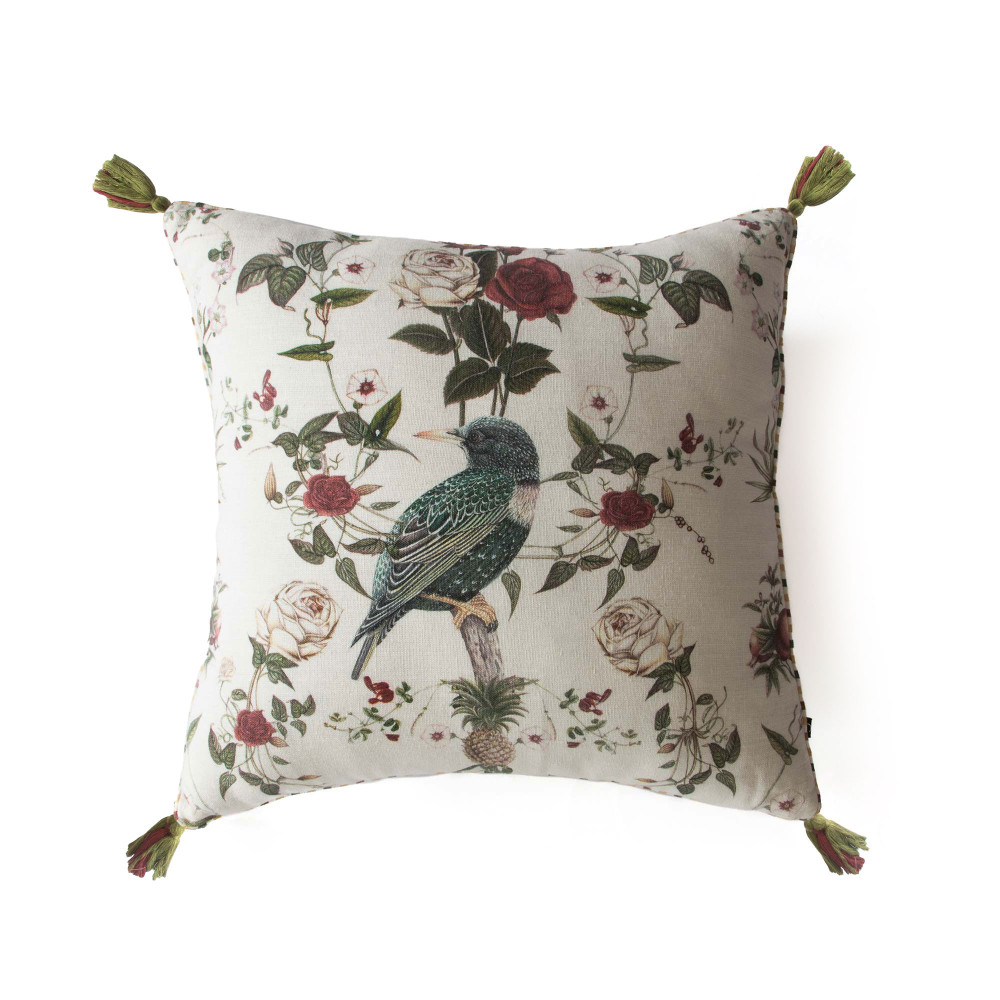 Starlings at the Rose Garden Cushion Cover-Day