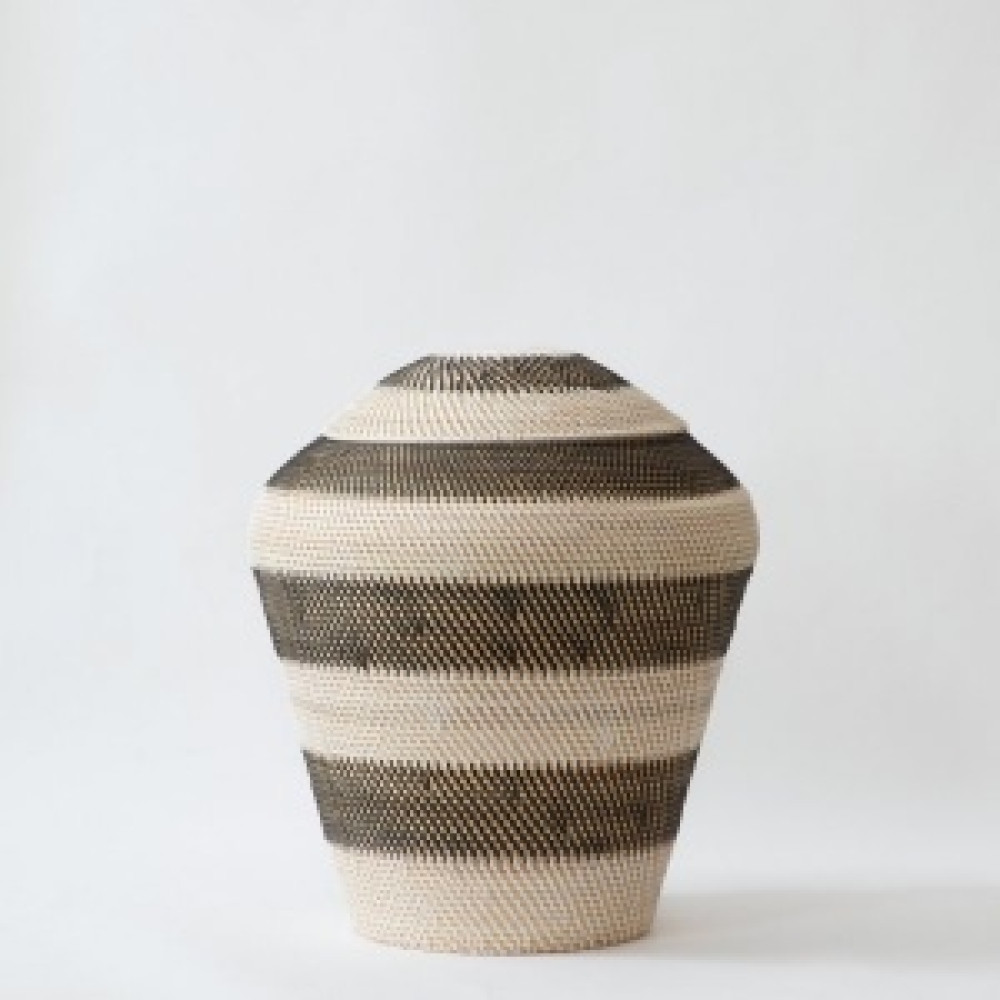 Malay Zebra Pot-(White Ash+Charcoal)