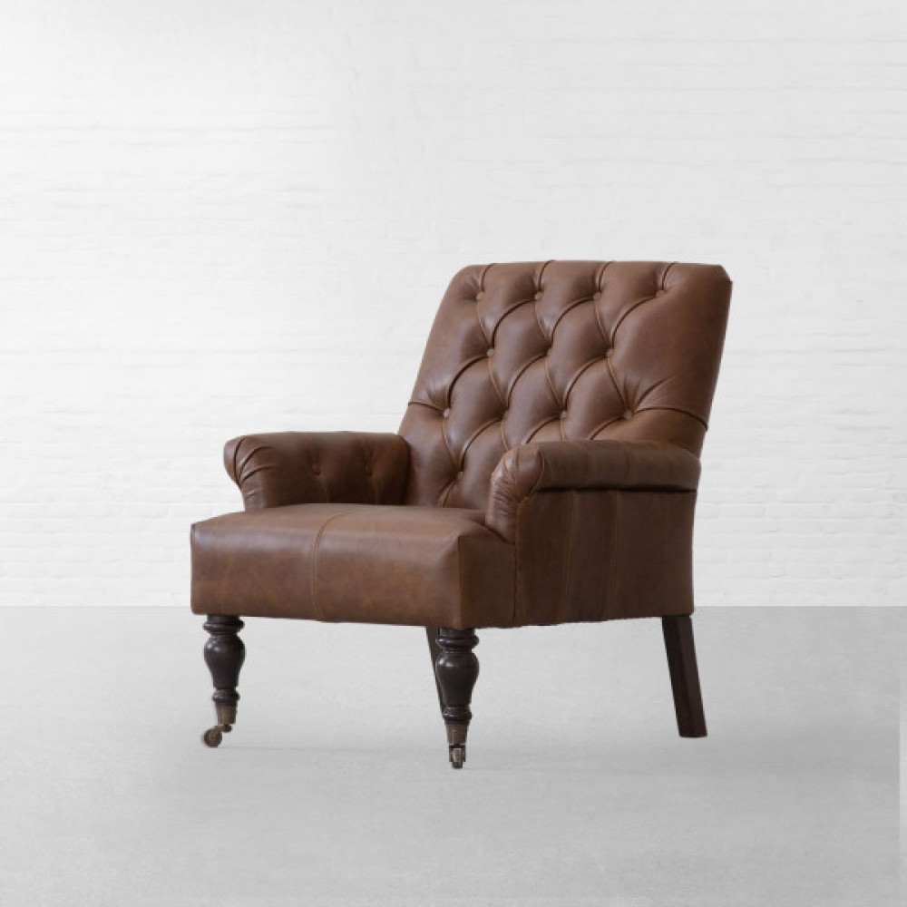 Gulmarg Tufted Leather Armchair