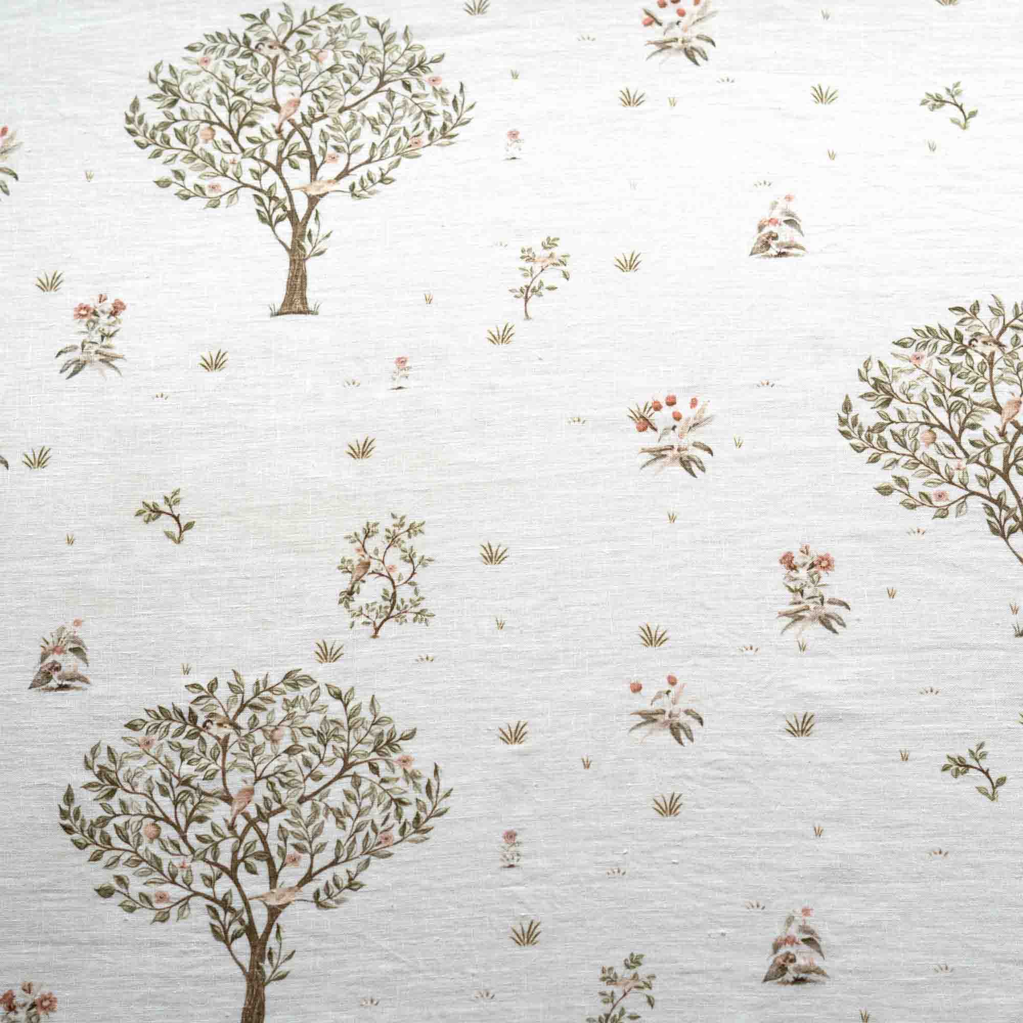 100% Linen Summer Garden Fabric (Horizontal Repeat)