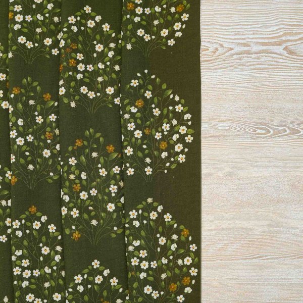 100% Linen Jasmine Bagh Meadows Fabric (Horizontal Repeat)