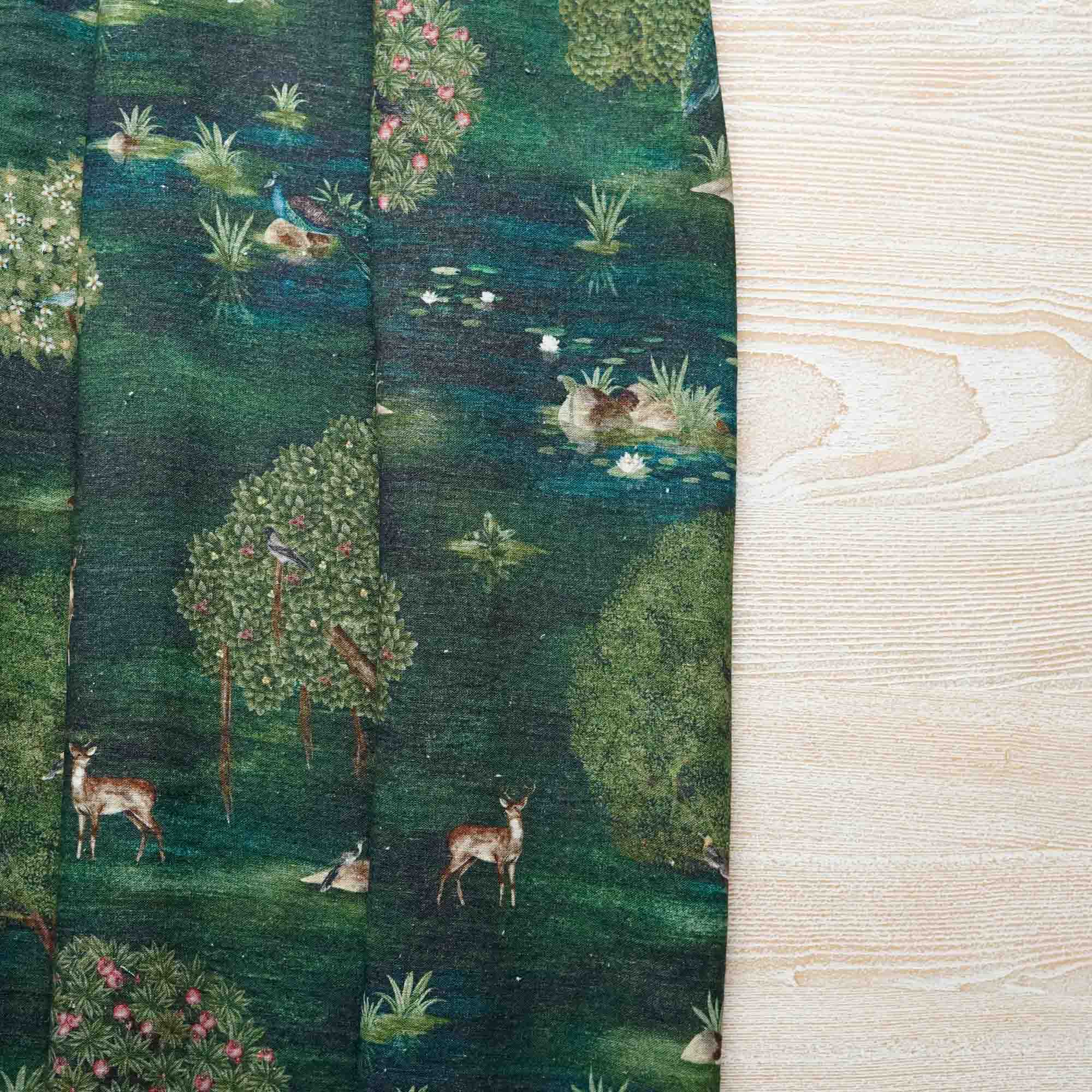 100% Linen Sacred Indian Trees Fabric