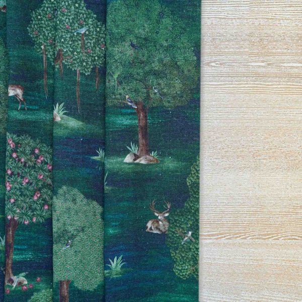 Sacred Indian Trees Fabric (Horizontal Repeat)