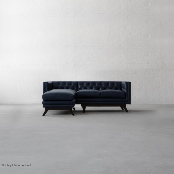 Bombay Leather Sectional Sofa With Chaise