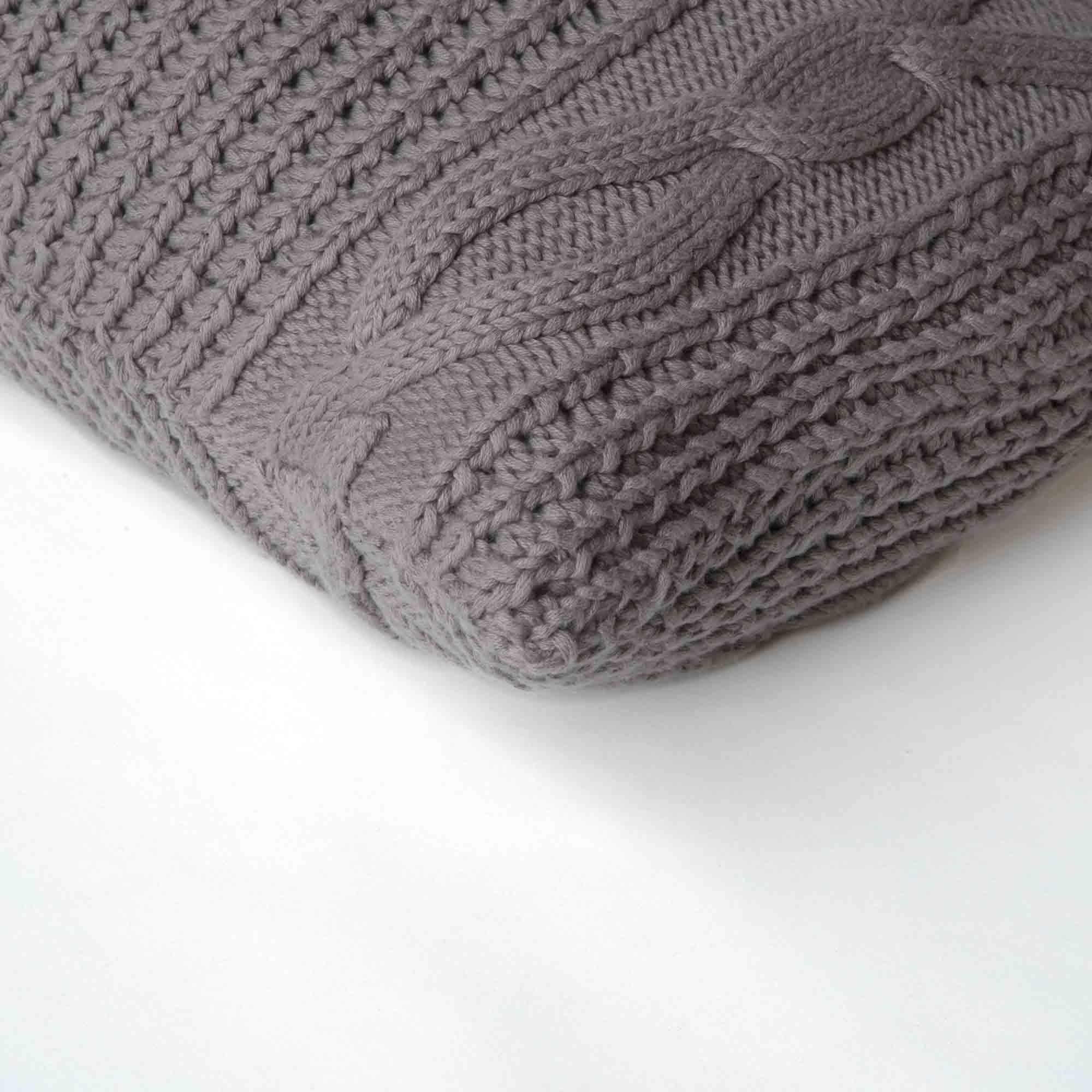 Yarn Knit Cushion Cover - Cripple Grey