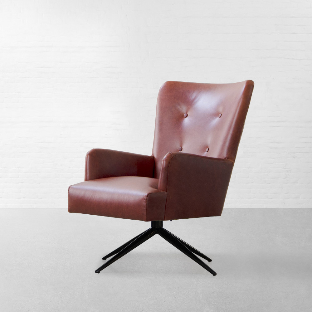 Melbourne Leather Revolving Armchair