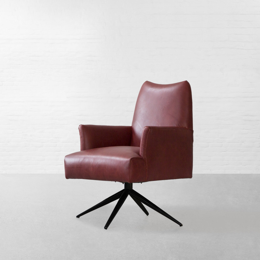 Milan Leather Revolving Armchair