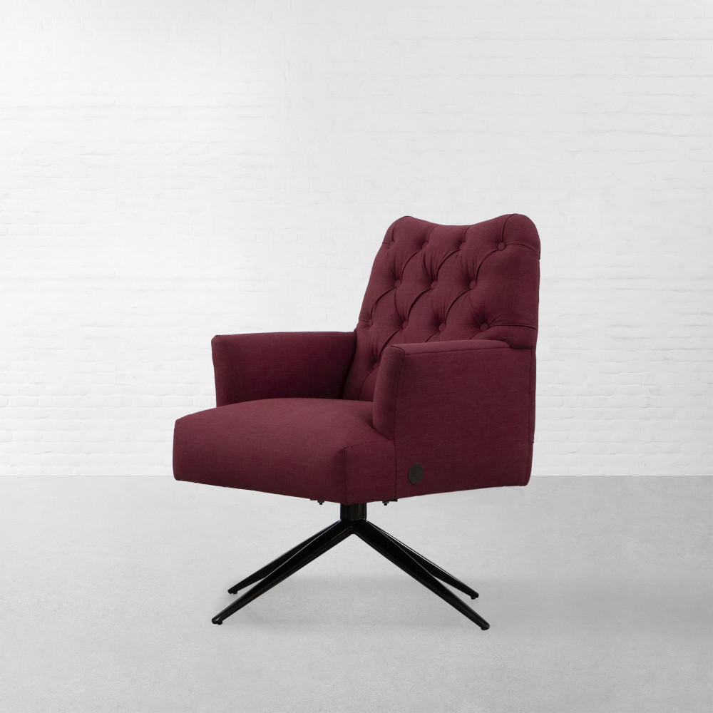 Milan Tufted Fabric Revolving Armchair