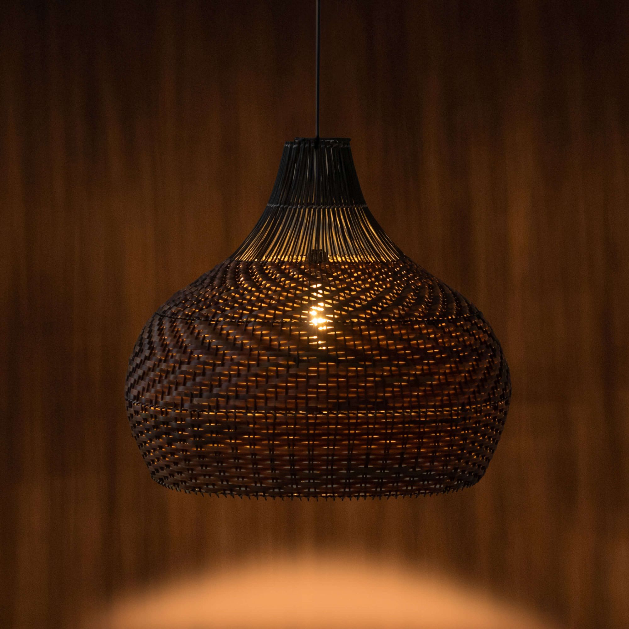 Borneo Handwoven Rattan Pendant-Natural Brown