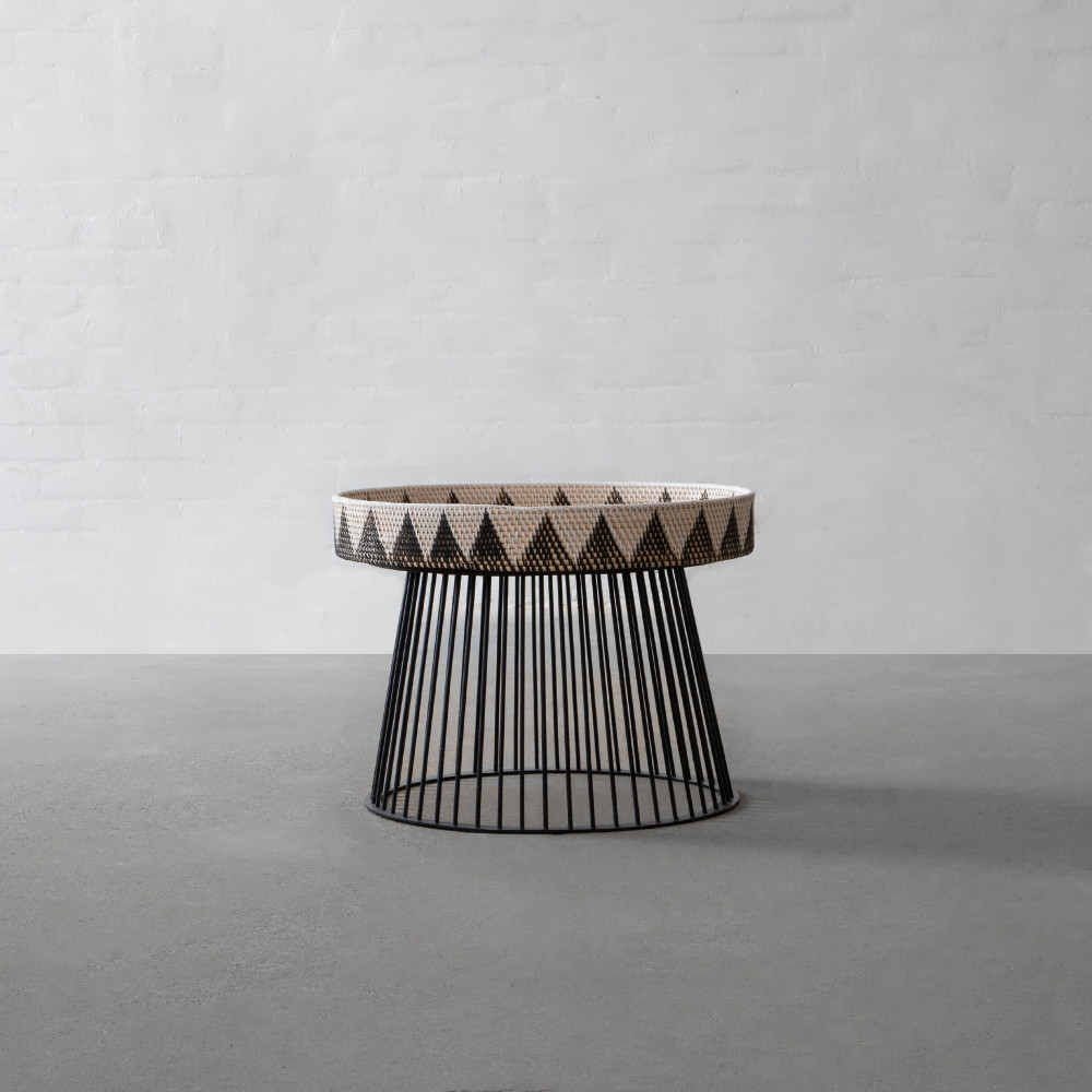 Darjeeling Handwoven Coffee Table (Black Base)