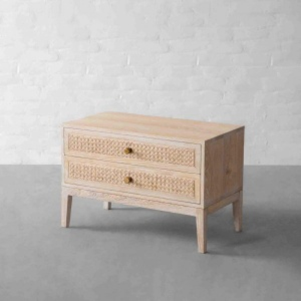 Province Rattan Bedside Table-Large