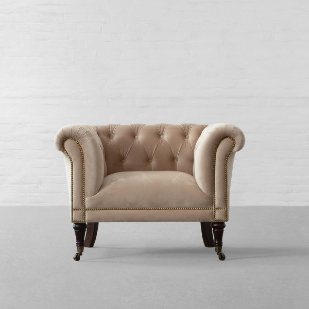 Regiment Chesterfield Tufted Fabric Armchair