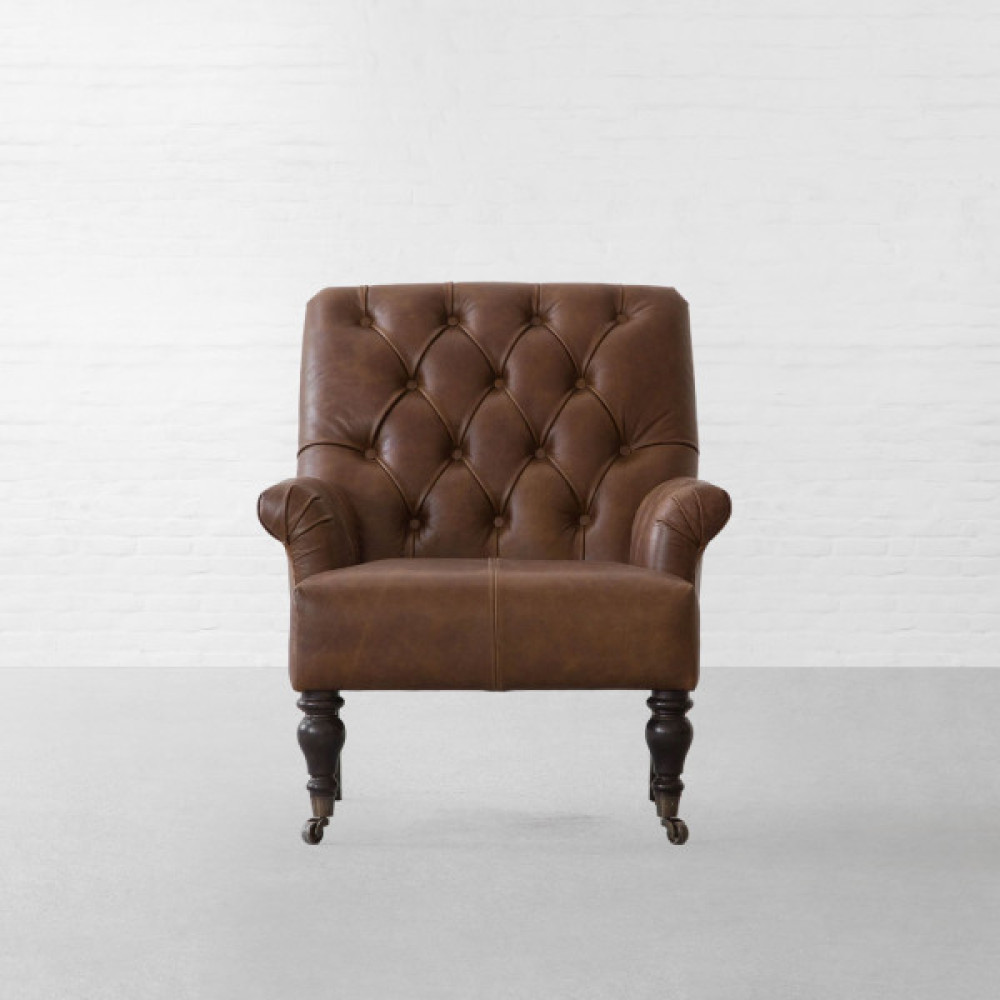 Gulmarg Tufted Leather Armchair