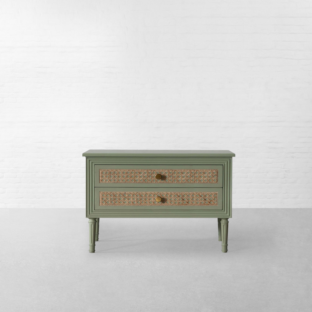 Summer Garden Rattan Bedside Table-Large