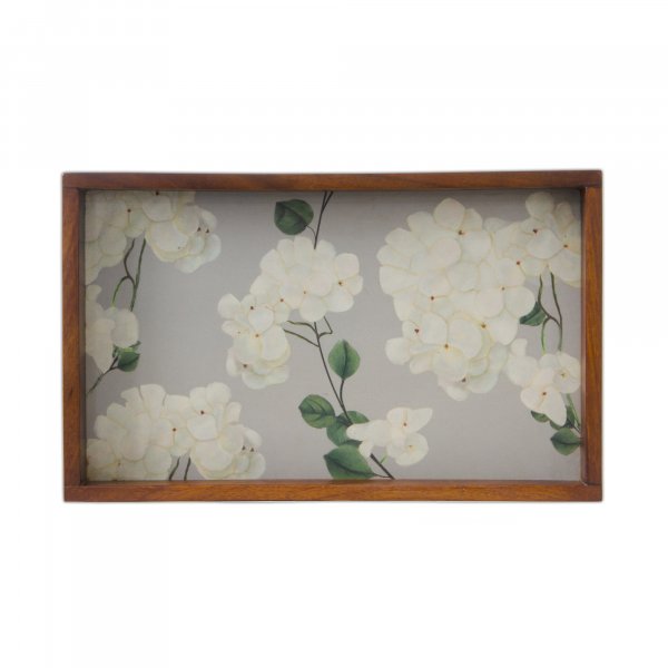 Chrysanthemums &amp; Sparrows Breeze - Wooden Tray