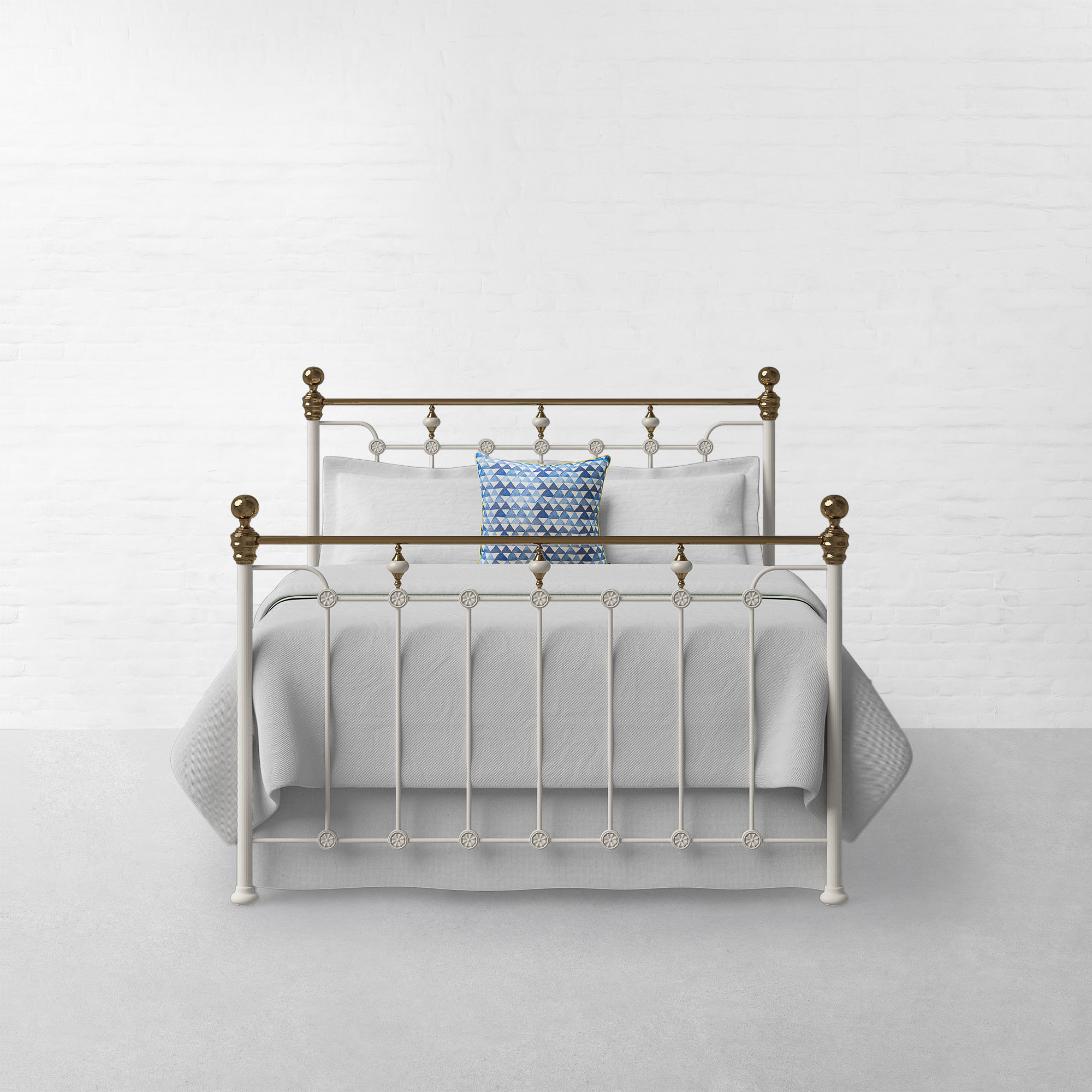 Brass iron bed frame discount