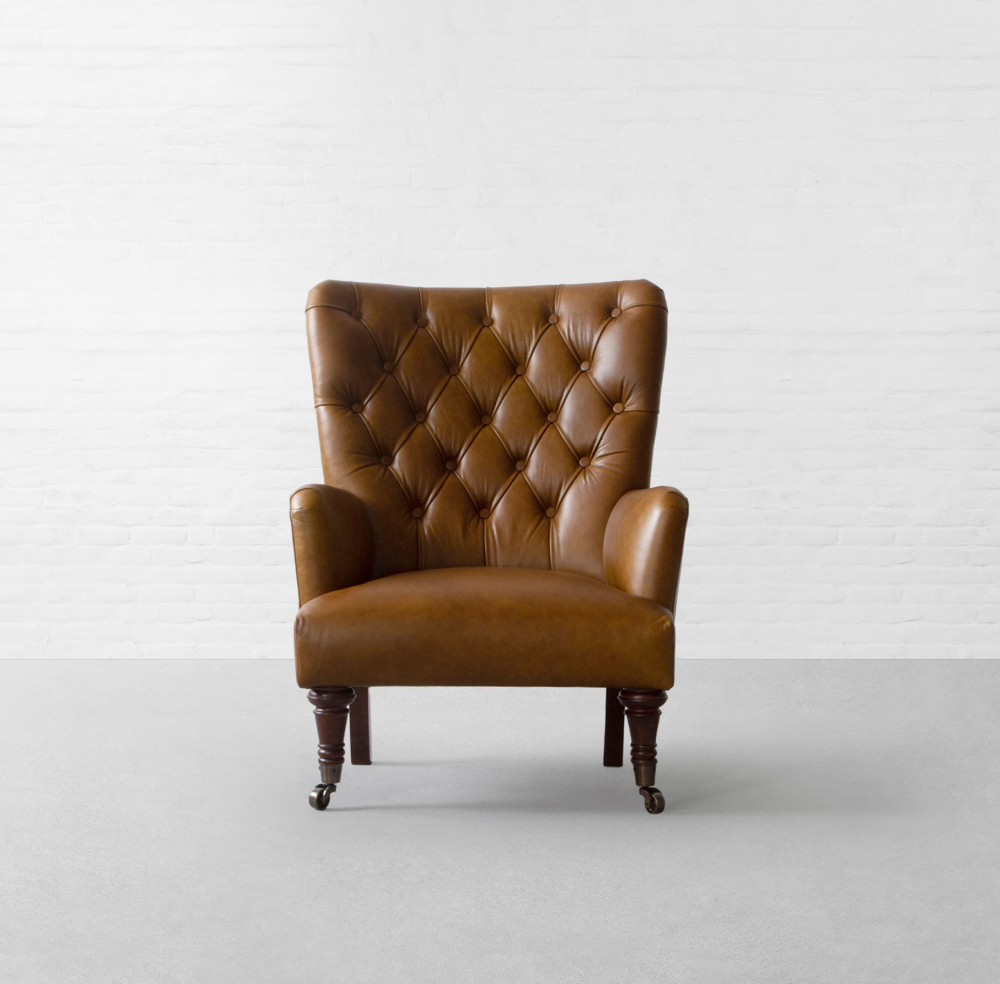 Munnar Tufted Leather Armchair