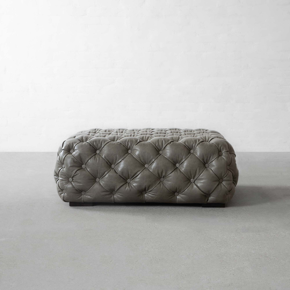 Birmingham Tufted Leather Coffee table Cum Ottoman
