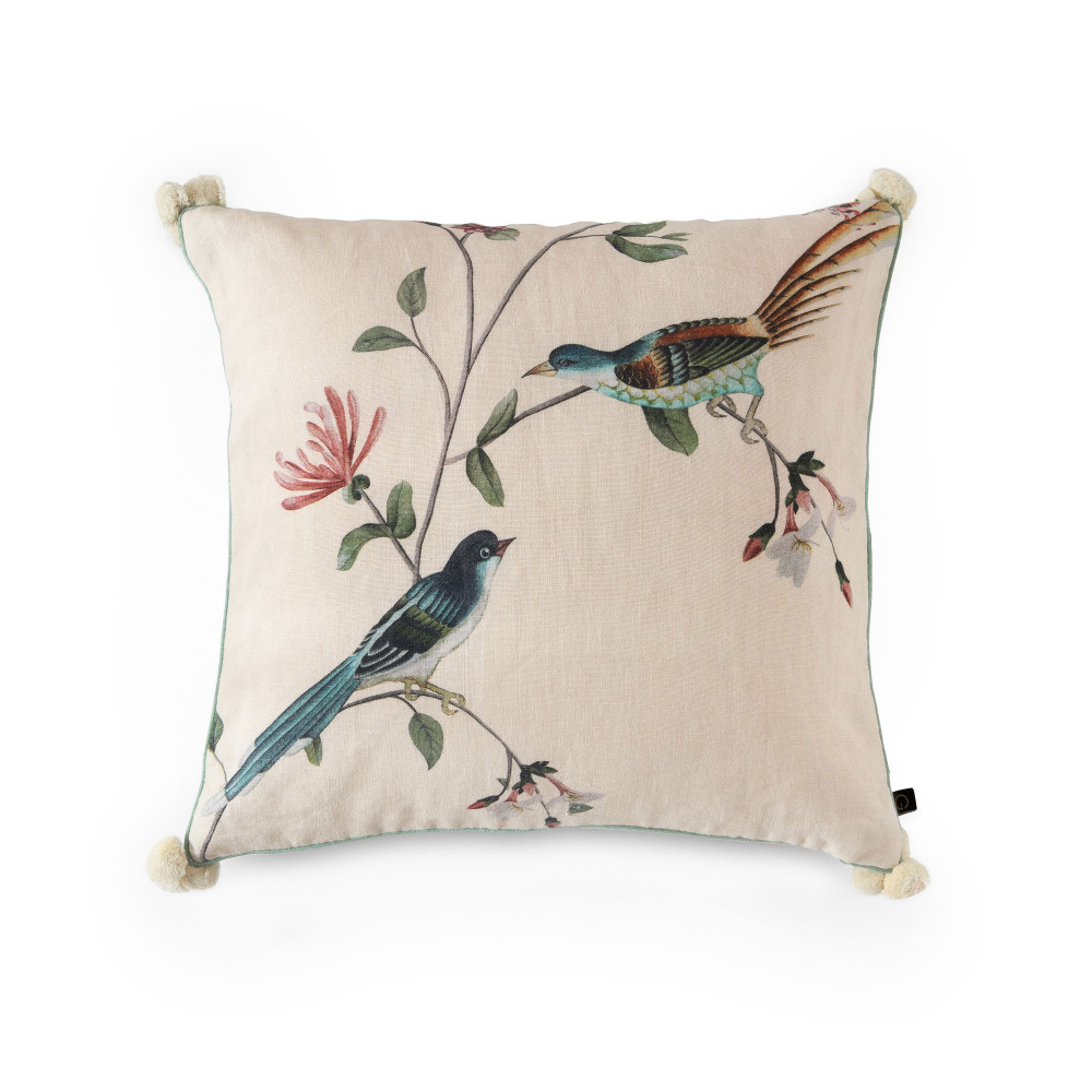 A Bird Dialogue Cushion Cover